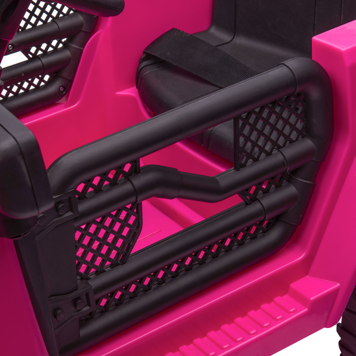 Pink 12V Kids Electric Ride-On Truck by FunZone, off-road SUV design with remote control for ages 3-6.