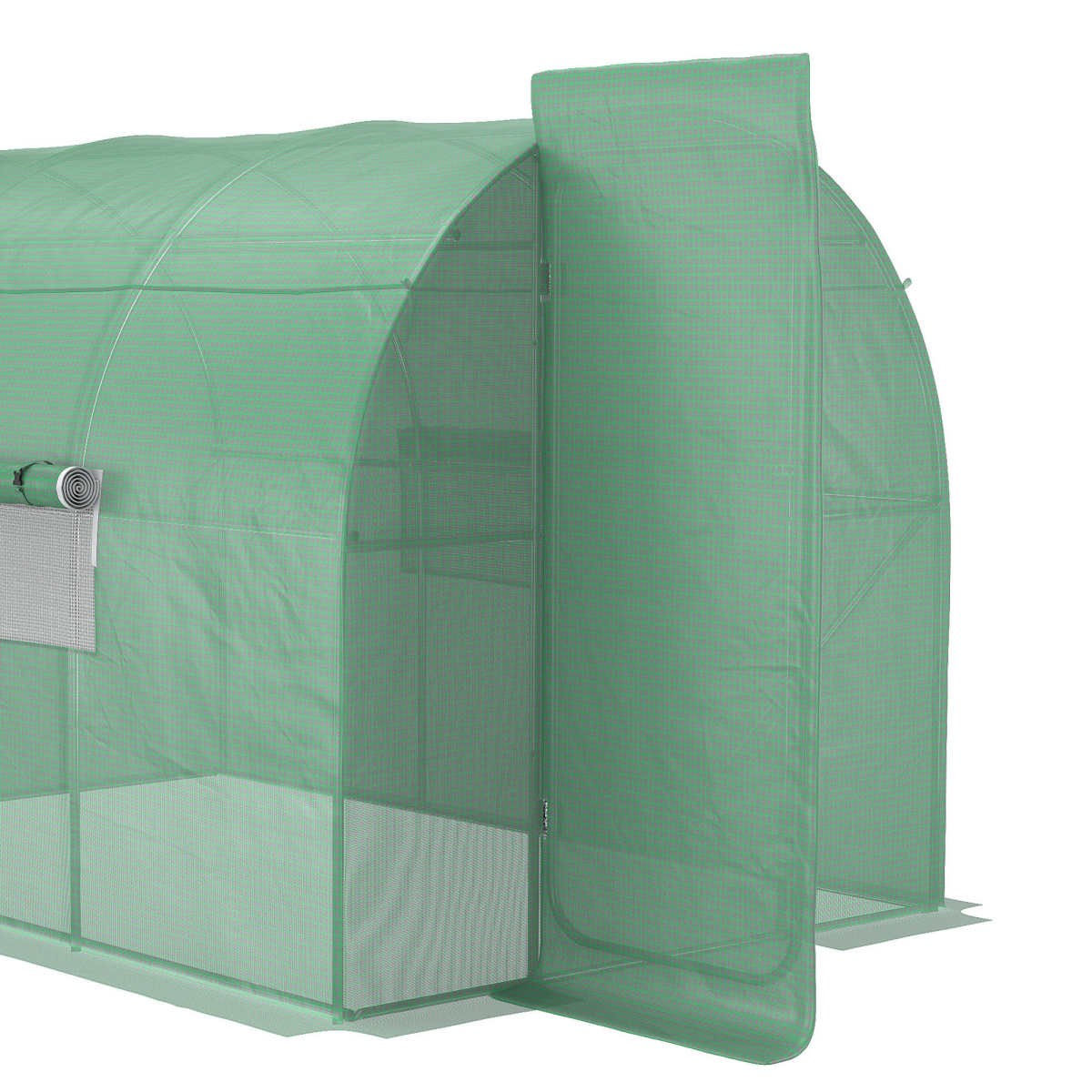 Outsunny 3 x 2M reinforced walk-in polytunnel greenhouse with a sturdy steel frame in a garden setting.