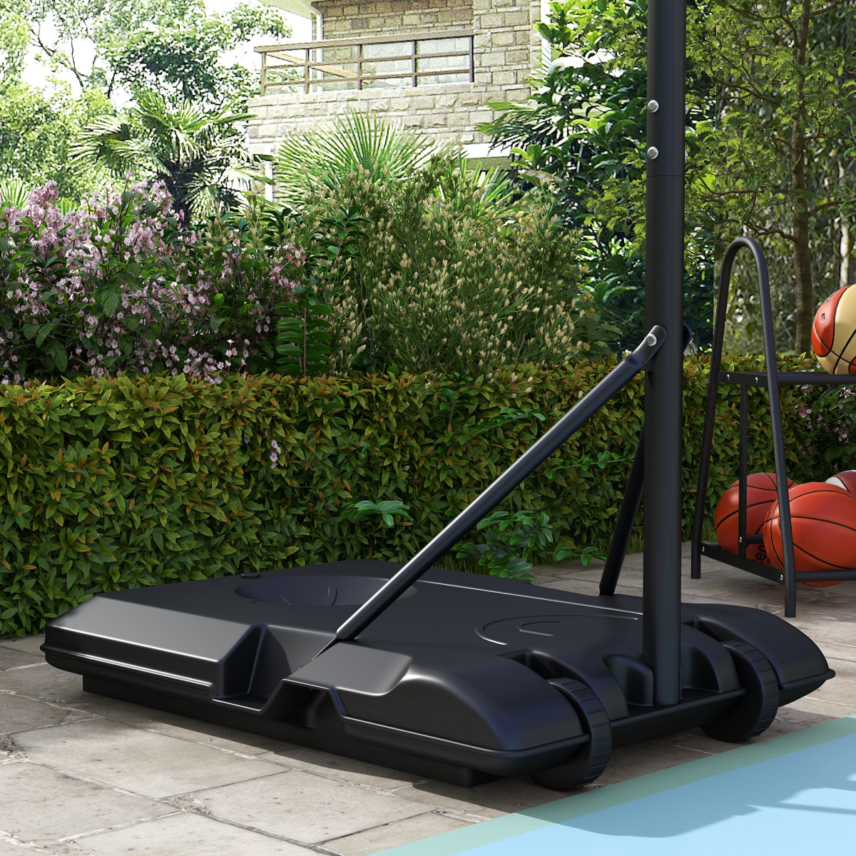 Adjustable Basketball Stand Net Set System with Wheels - 179-209cm