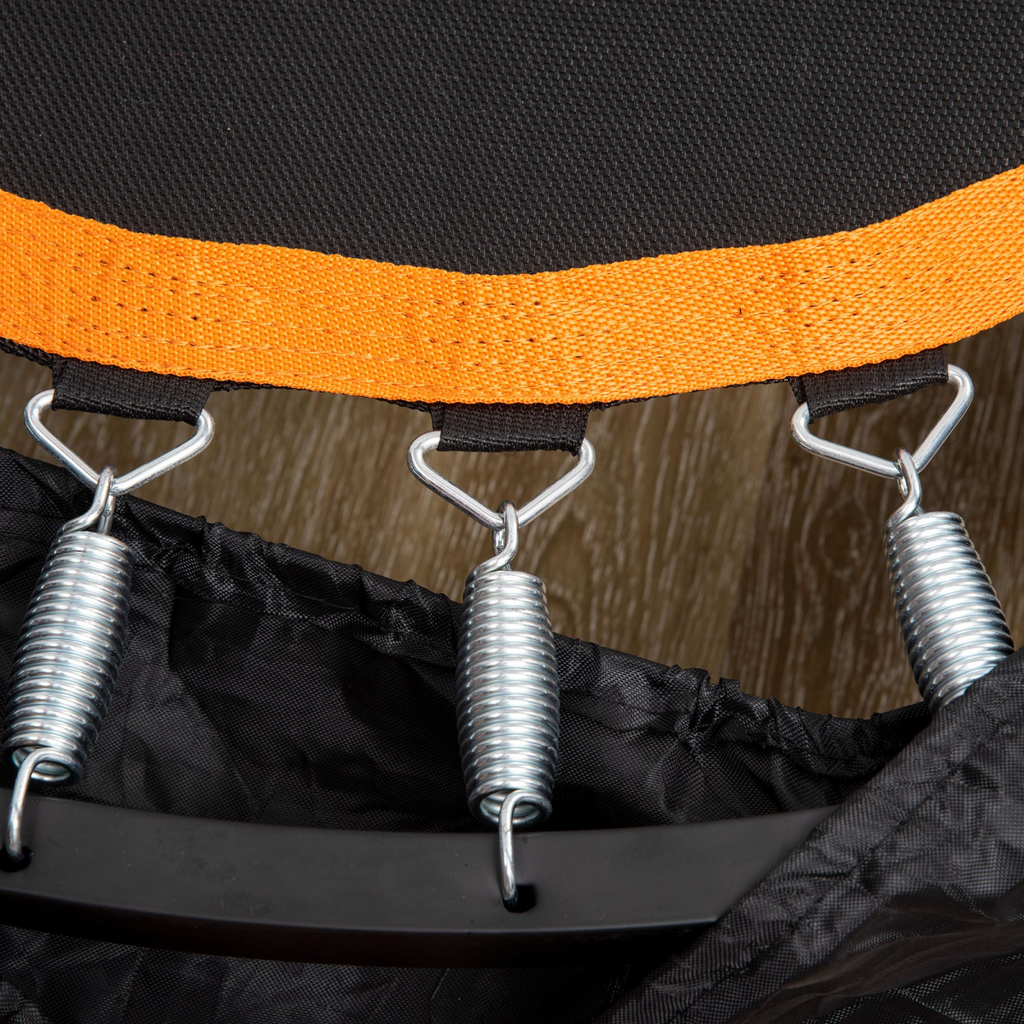 40" foldable mini fitness trampoline with adjustable foam handle, perfect for home workouts and exercise routines.