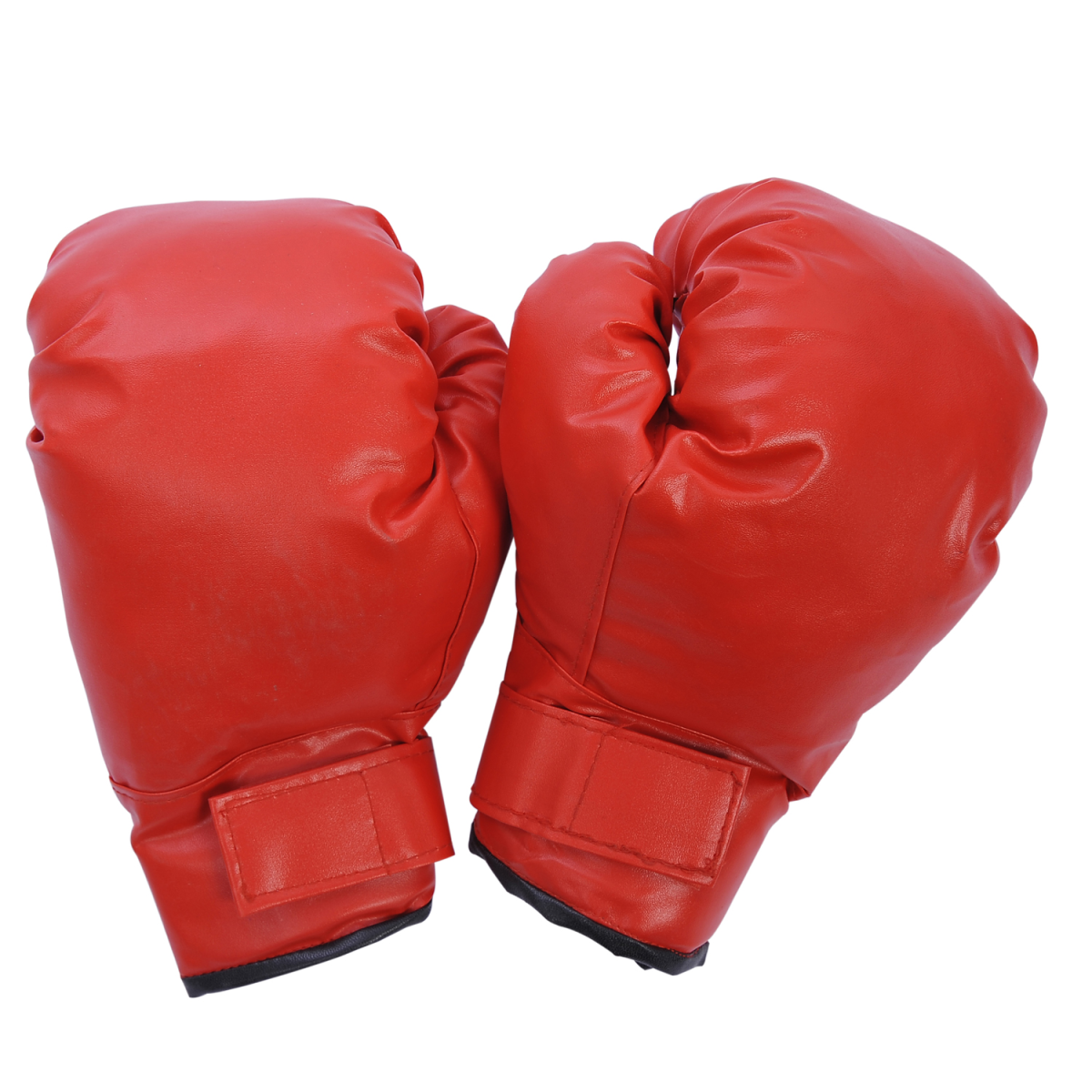 Kids boxing punching ball set with adjustable height, gloves included, shown in an active training setup.