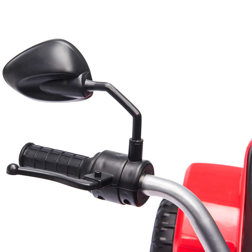 Red 6V electric motorcycle ride-on toy for toddlers aged 18-36 months by FunZone, showcasing its sleek design and kid-friendly features.