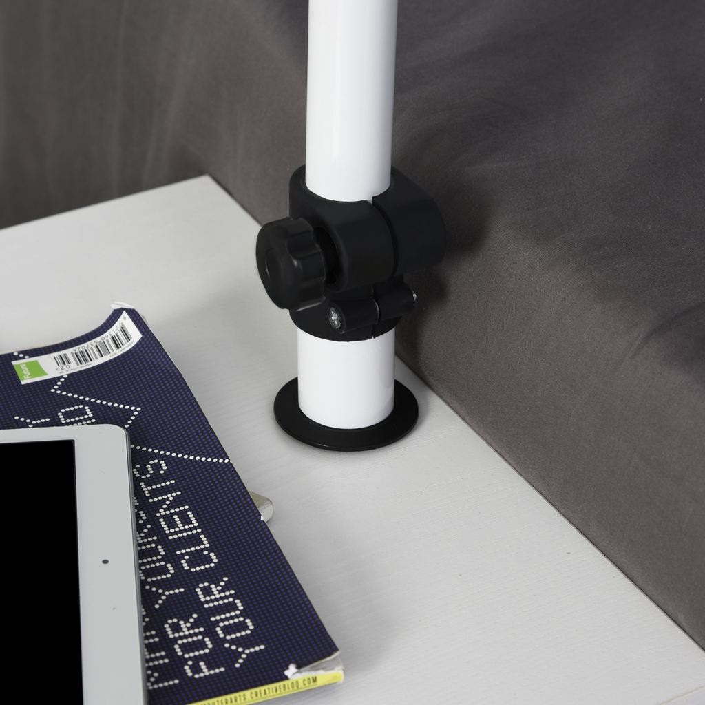 Particle Board 360 Rotation End Table w/ Storage Cabinet White