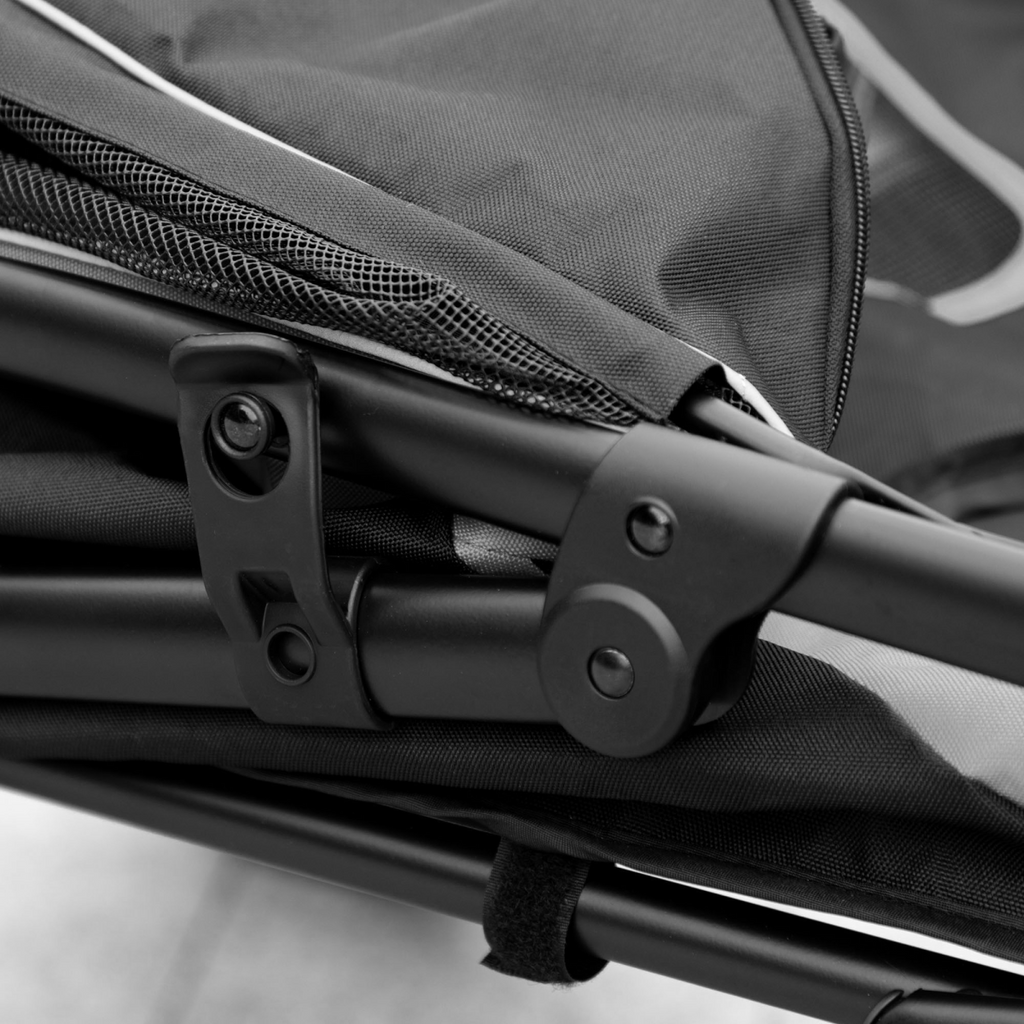 PawHut Foldable Dog Carriage w/ Universal Wheels, Shock Absorber - Black