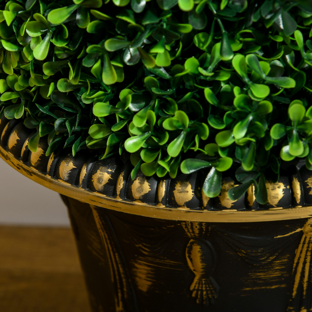 Set of 2 artificial topiary spiral trees, 90cm, featuring boxwood and lavender accents by HOMCOM.