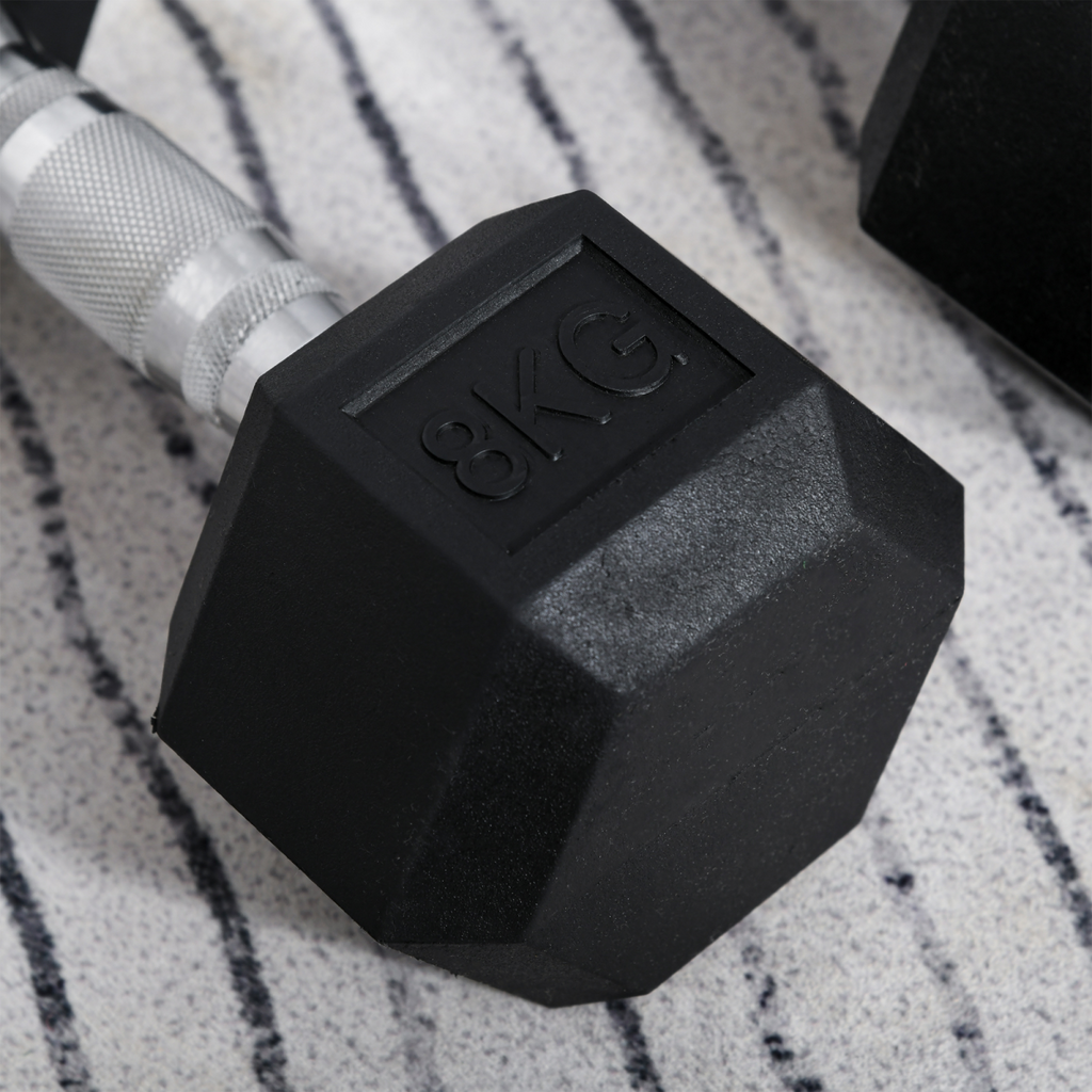 Hexagonal dumbbells 2x8kg by Unbranded, featuring a sturdy design for effective weight lifting at home.