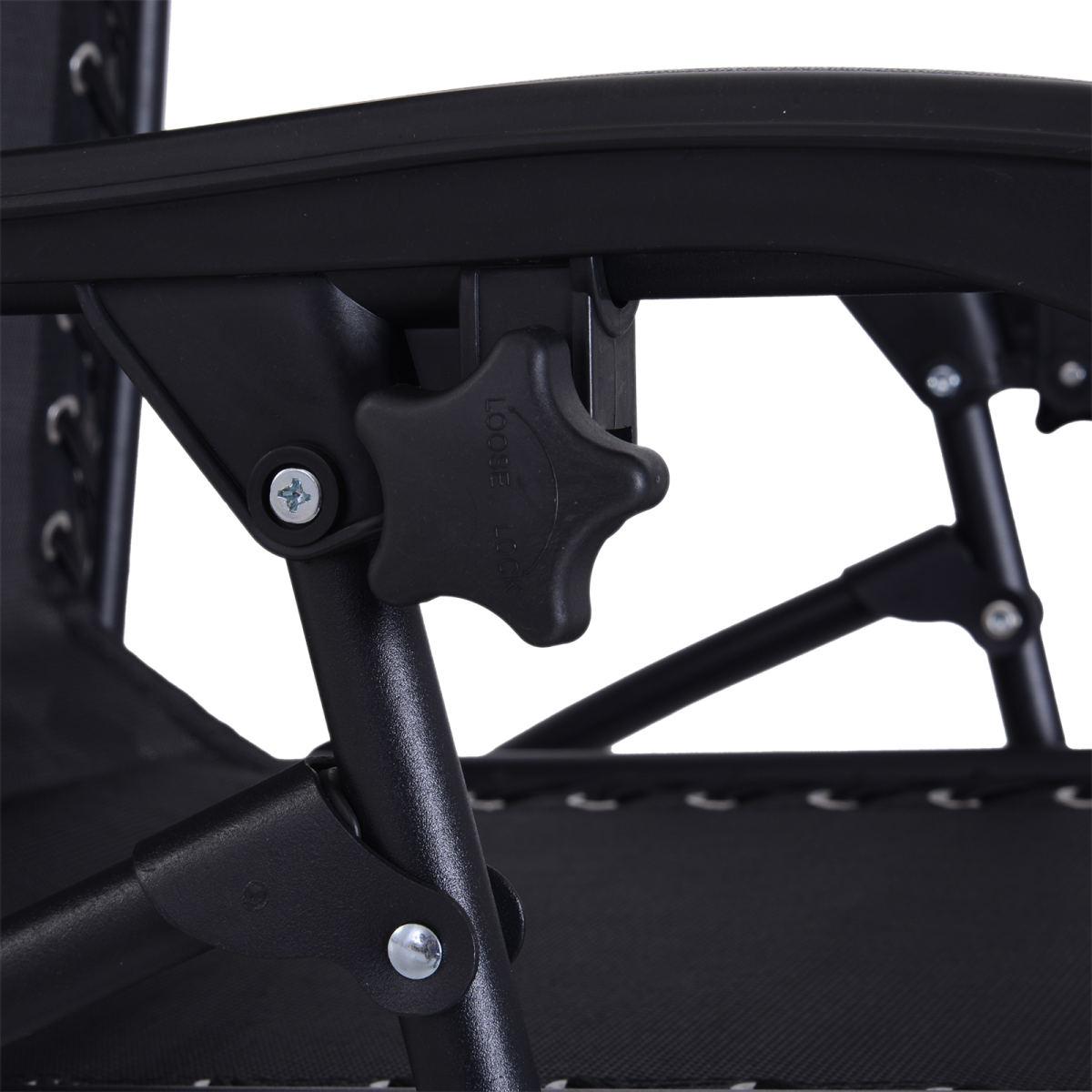 3PC Zero Gravity Chairs Sun Lounger Table Set w/ Cup Holders, Black Outsunny