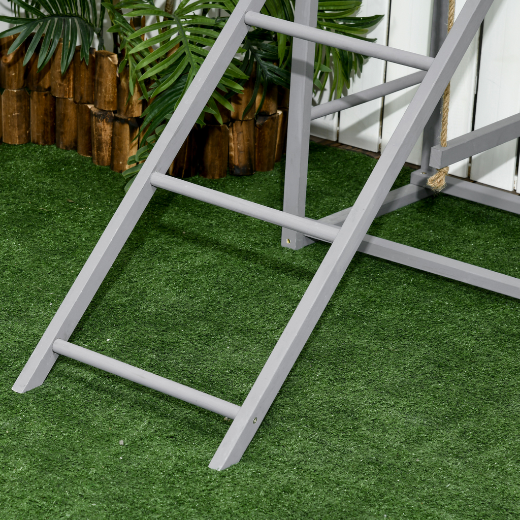 PawHut Chicken Activity Play Chicken Coop with Swing Set for 3-4 Birds, Grey