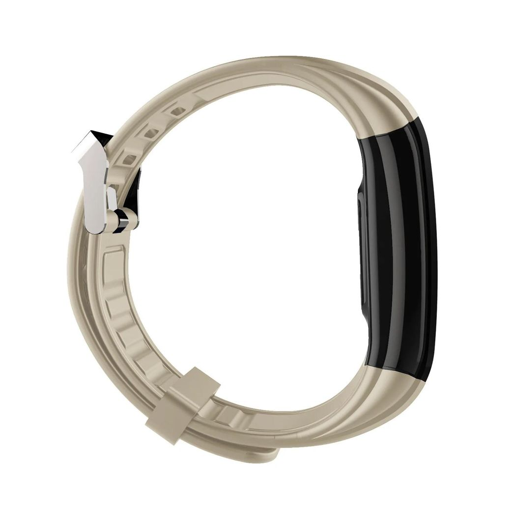 Cream Gymcline Vesper Fitness Tracker displaying body temperature monitoring features on a sleek, modern design.