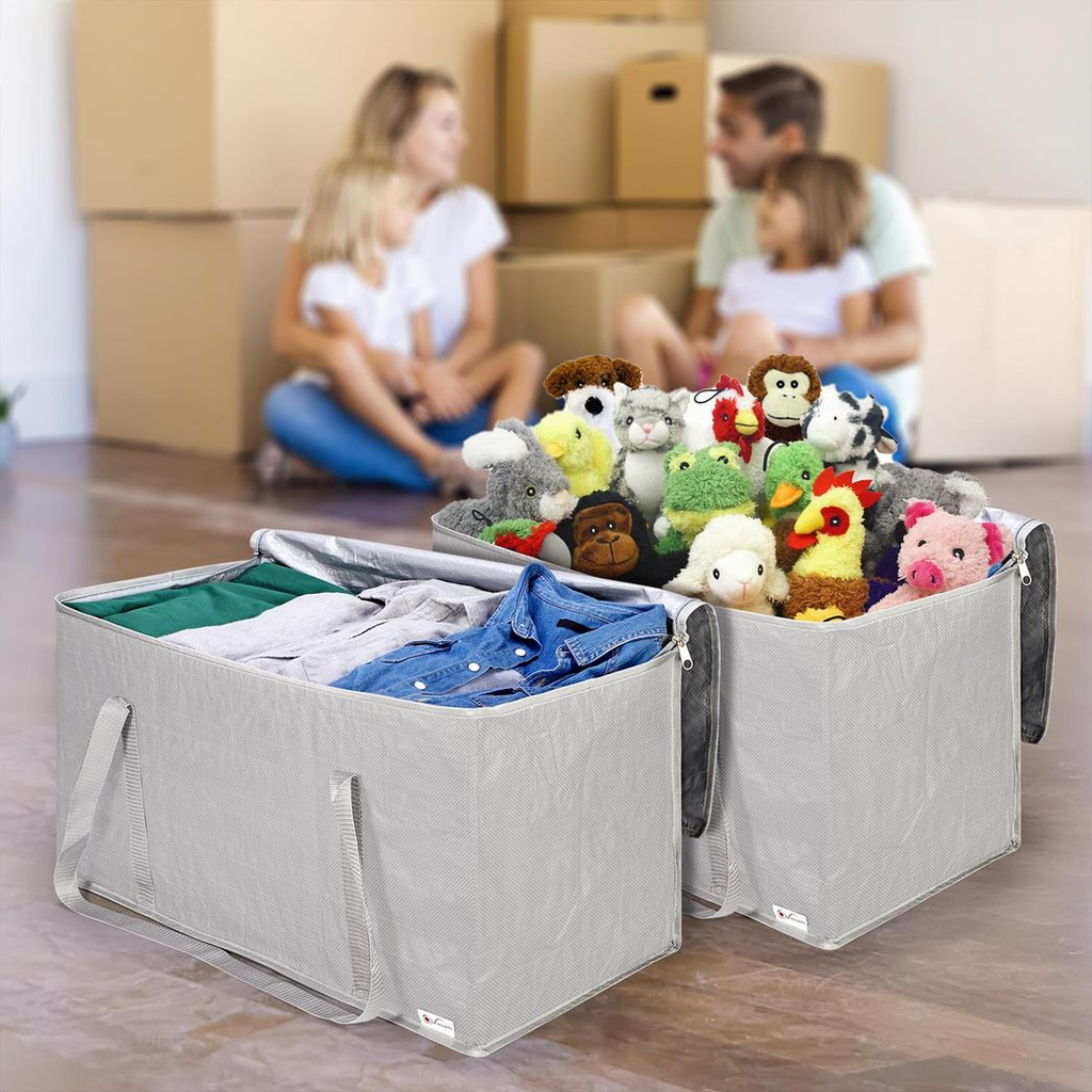 Vinsani grey moving bags set of 6, durable storage solution for home organization and relocation.