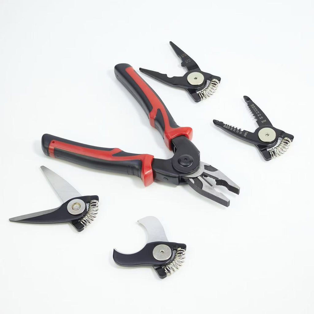 5-Head 5-in-1 Pliers: Interchangeable Heads for Wire & Metalwork