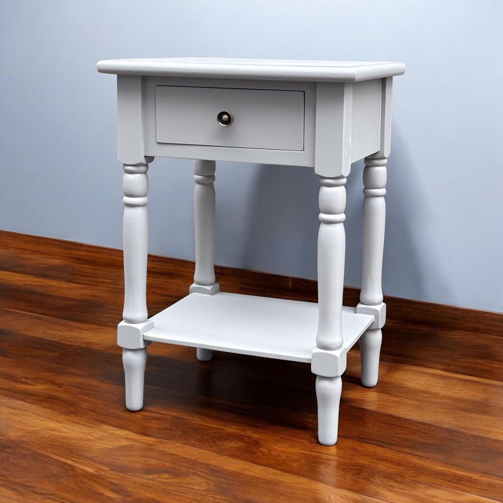 1 Drawer Side Table 65cm - Hand Finished Bedside Storage