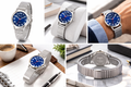 Ravel Mens Blue Dial Silver Expander Bracelet Watch