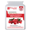 Cranberry with Vitamin C GlowCare supplement by Prowise Healthcare in a bottle with vibrant red capsules.