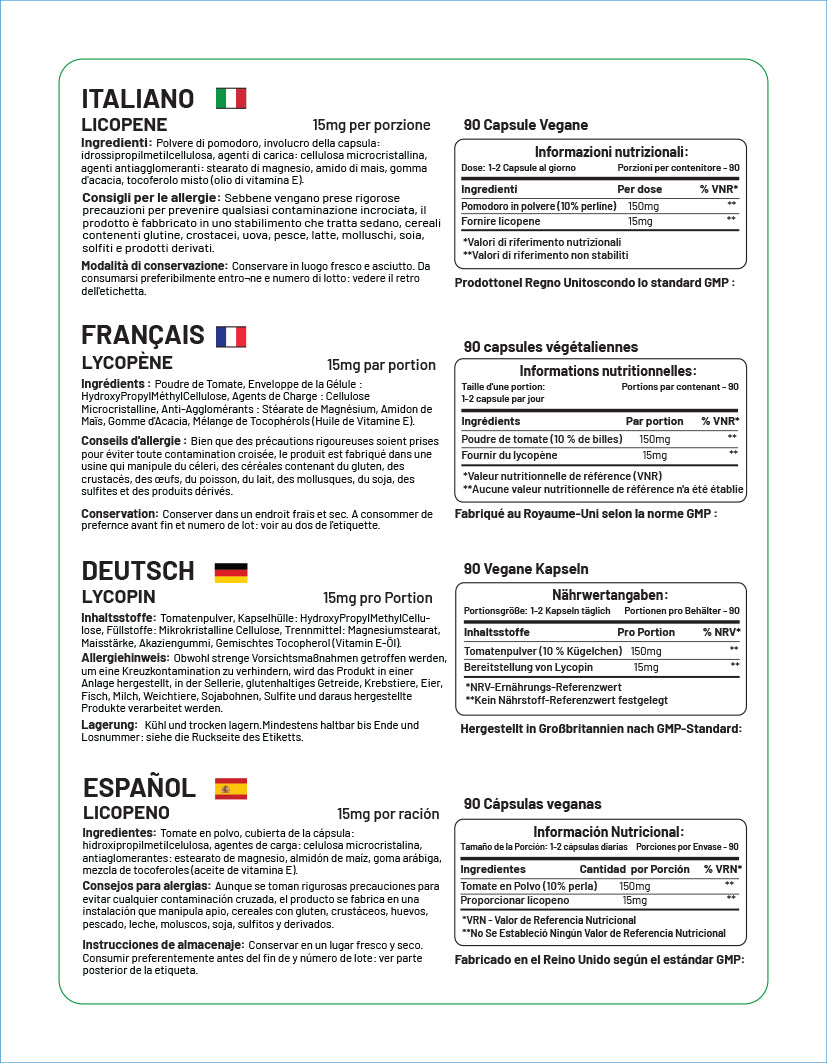 Lycopene 15mg capsules by Prowise Healthcare in a bottle, showcasing the product label and capsule color.