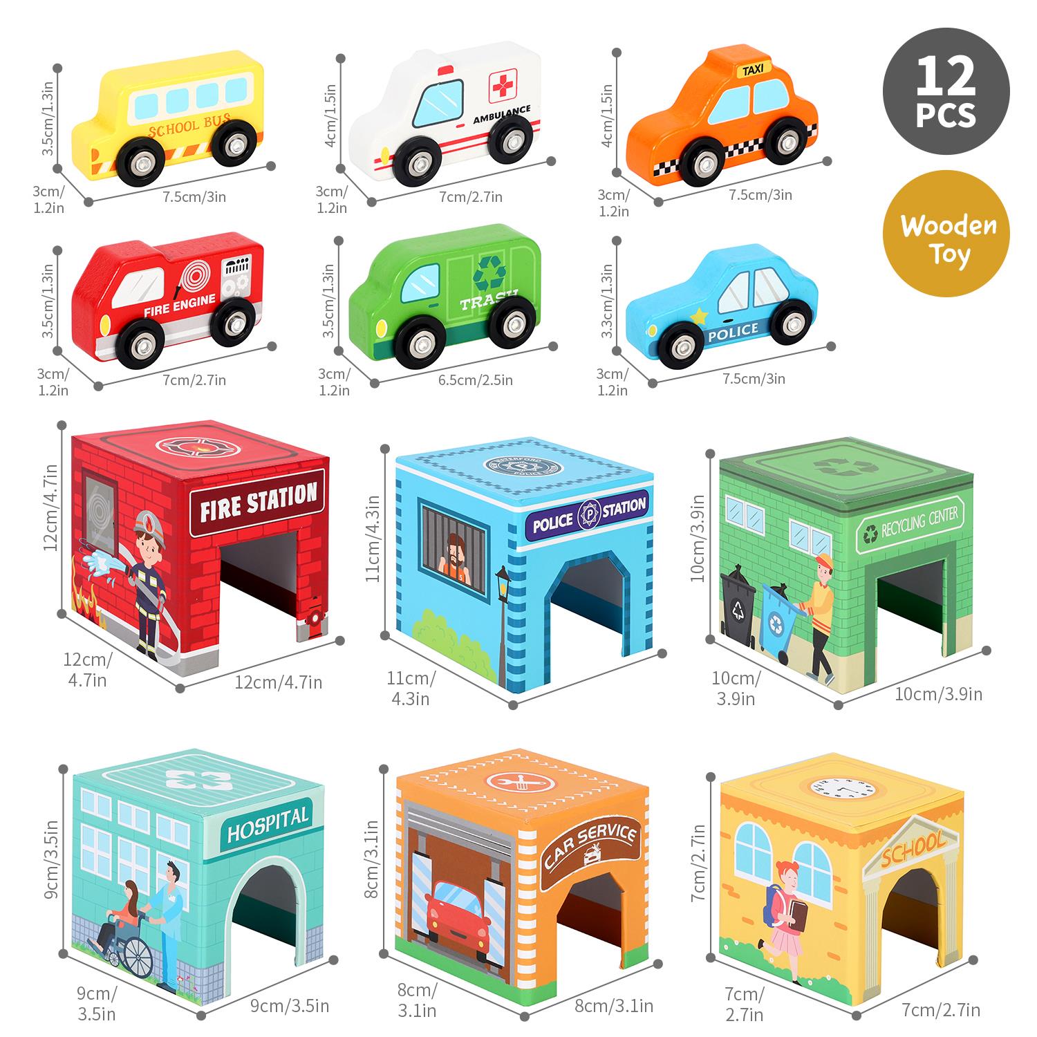 SOKA Stacking Cube featuring 6 colorful vehicles for imaginative play and learning, ideal for young children.