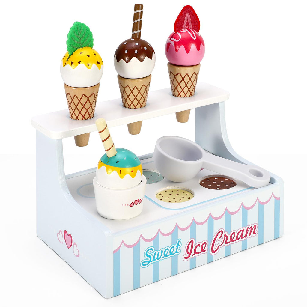 SOKA Mini Ice Cream Shop playset featuring colorful ice cream cones and accessories for imaginative play.