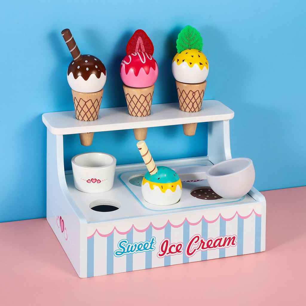 SOKA Mini Ice Cream Shop toy set with colorful ice cream cones and accessories for imaginative play.