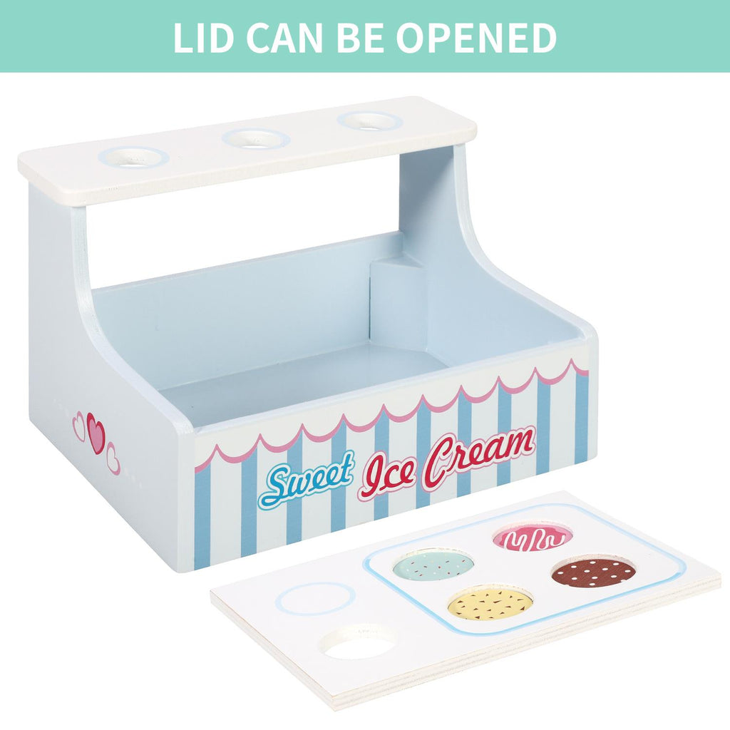 SOKA Mini Ice Cream Shop playset with colorful ice cream cones and accessories for imaginative play. FunZone by SOKA.