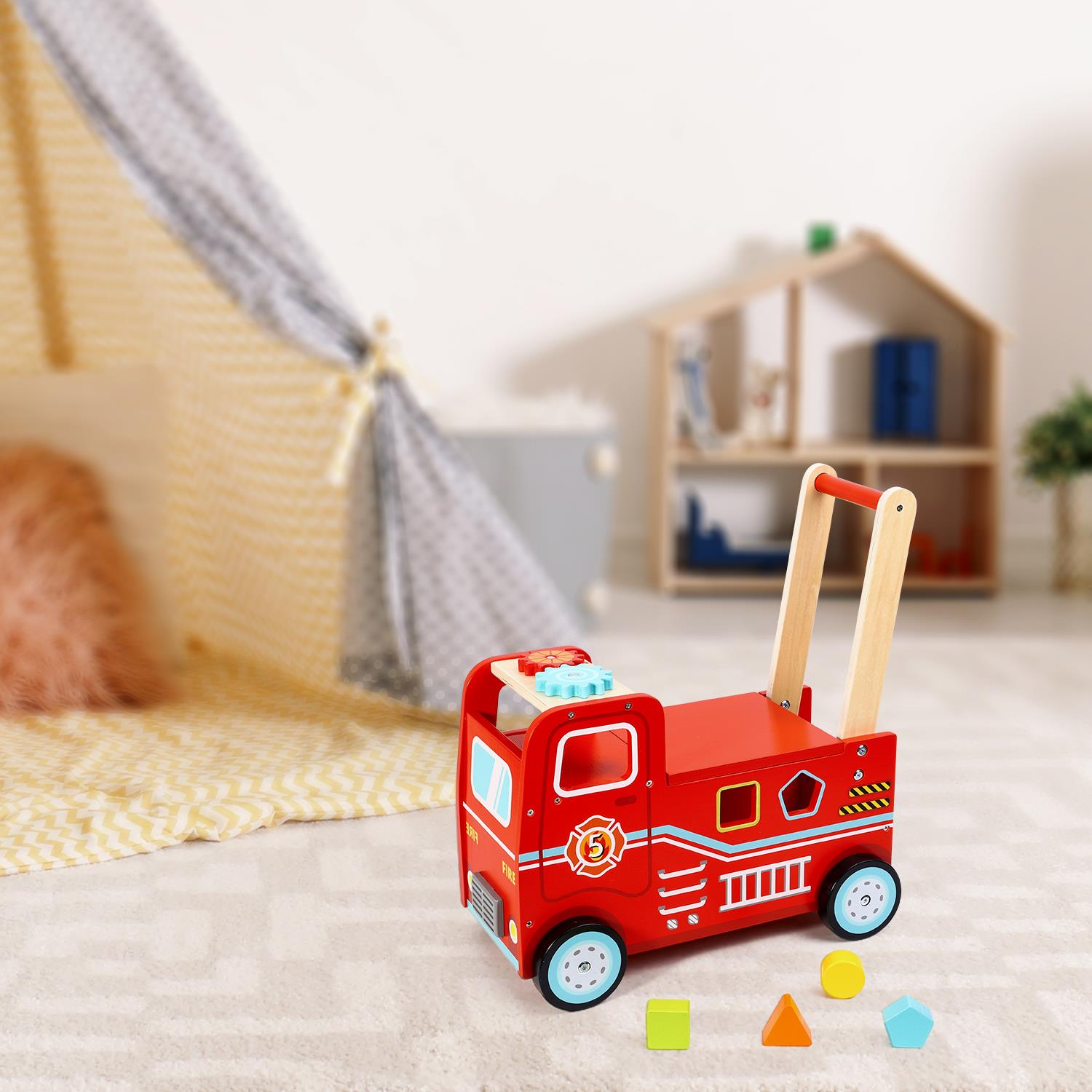 SOKA Fire Engine Rider from FunZone, featuring a bright red design and playful details for imaginative play.