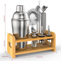 15-piece stainless steel cocktail shaker set by Vinsani, including tools for bartending and drink mixing.