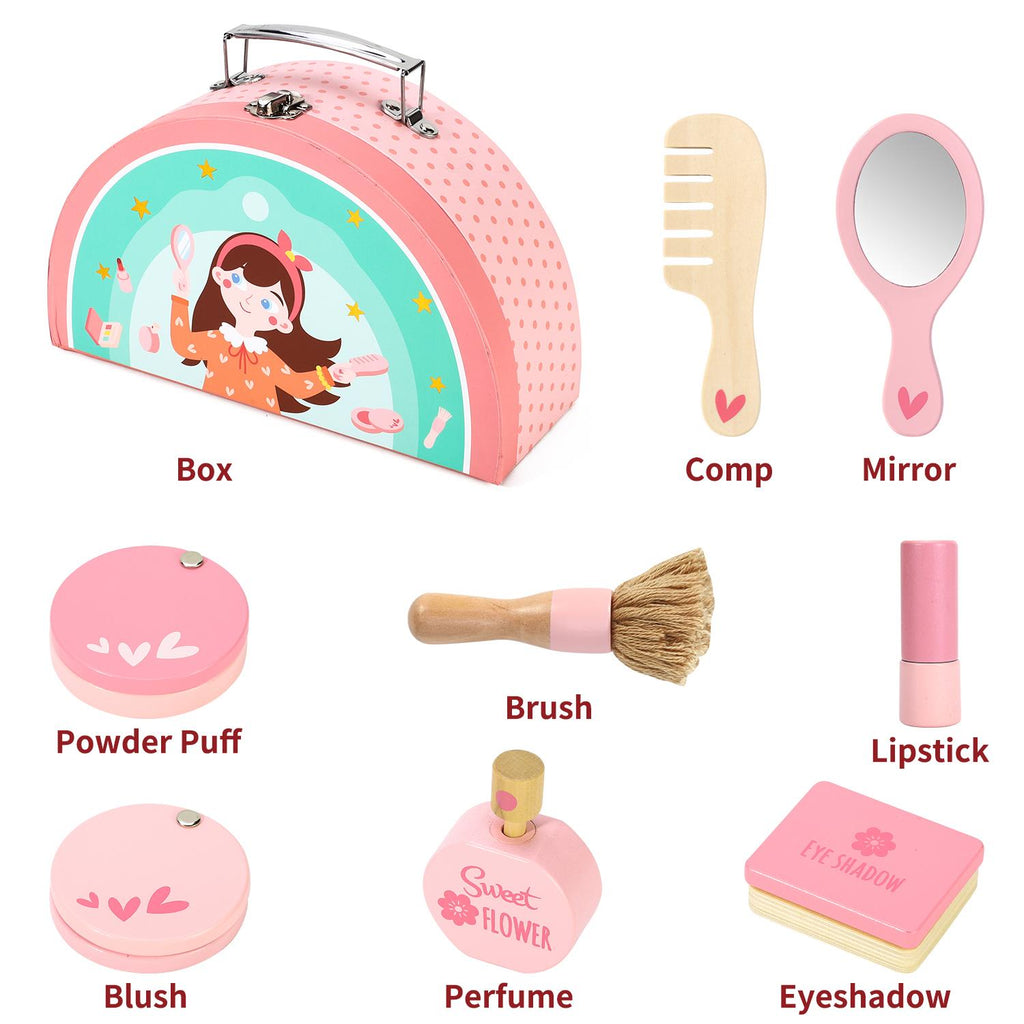 SOKA My Makeup Bag in pink with glitter design, featuring compartments for cosmetics and tools, part of GlowCare collection.