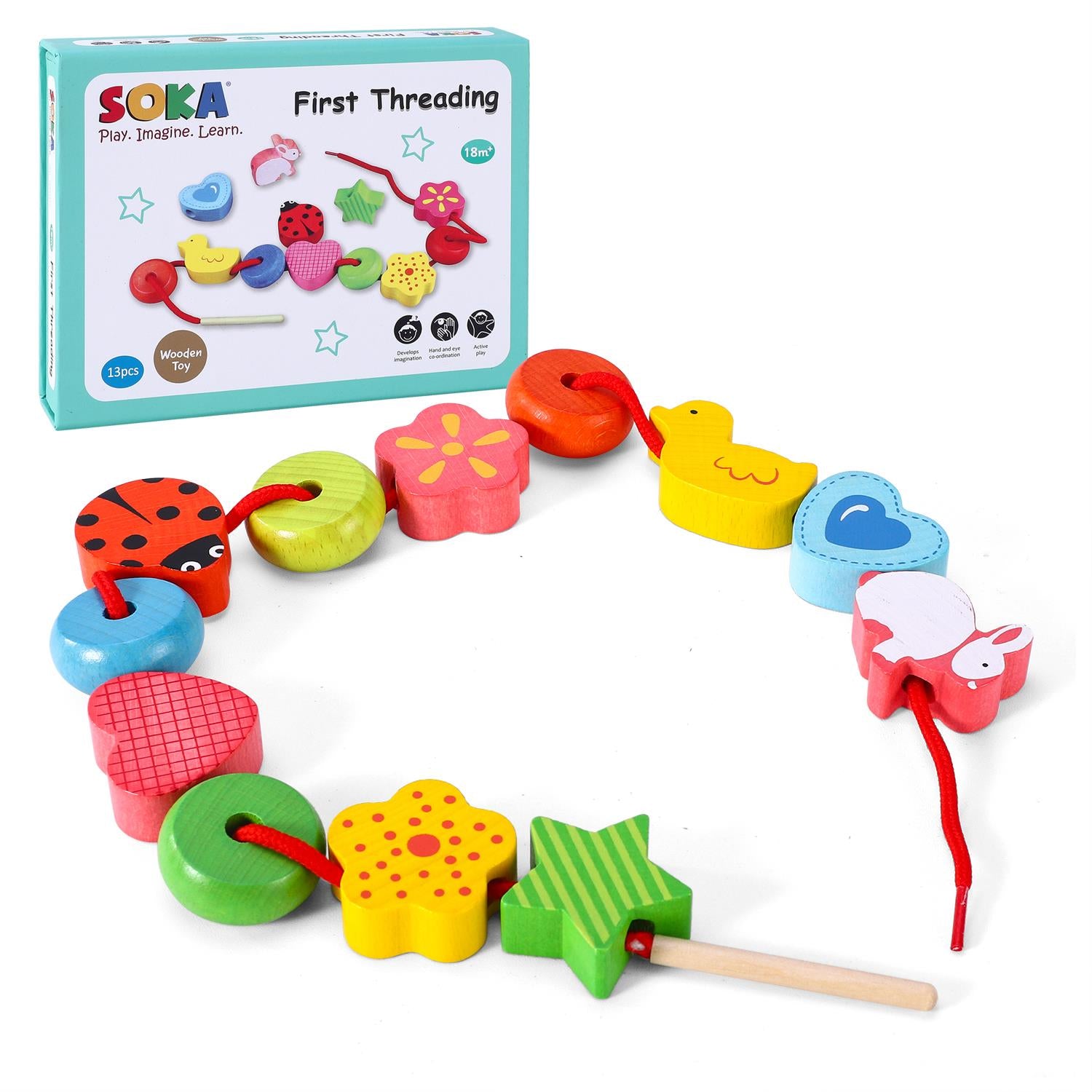 SOKA First Threading 0000457 FunZone toy featuring colorful threading pieces for imaginative play and skill development.