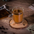 Double wall borosilicate glasses in 80ml size, 2 pack, by Vinsani, showcasing KOPPU design for stylish beverage enjoyment.