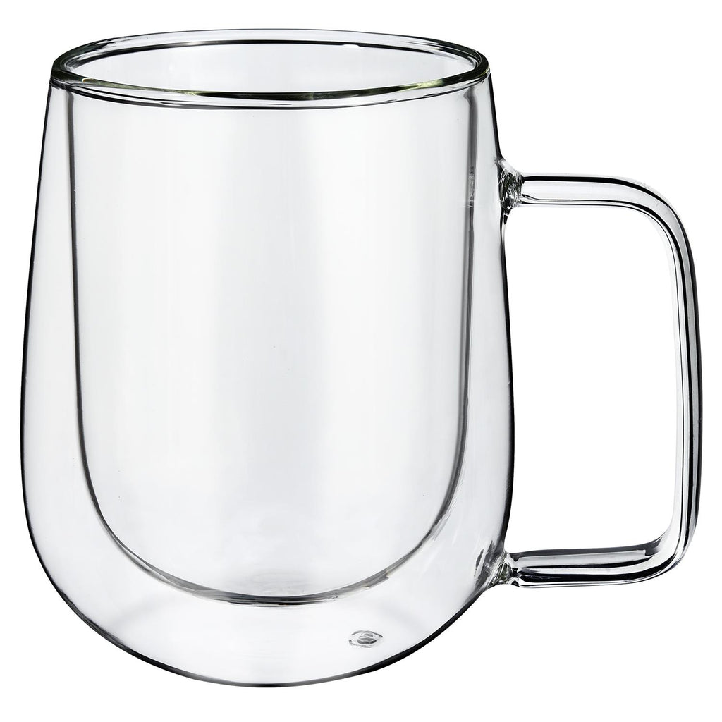 Double wall borosilicate glasses in a 2 pack, 80ml capacity, featuring KOPPU design by Vinsani on a neutral background.