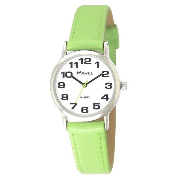 Ravel Women's Classic Lime Green Leather Strap Watch R0105.13.11LA