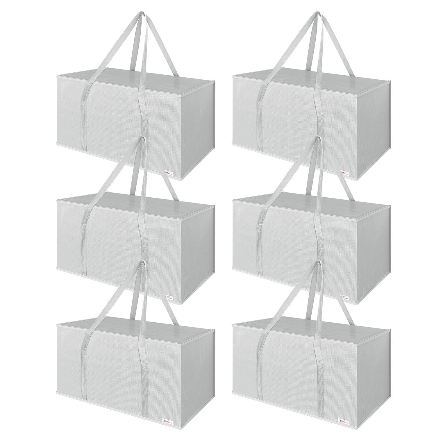 Grey Vinsani 6-pack moving bags, sturdy storage solution for home organization and relocation, displayed on a neutral background.