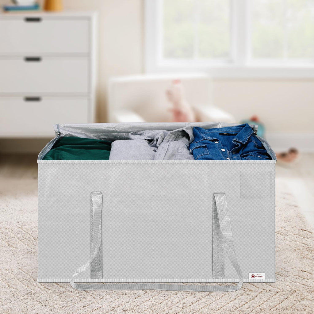 Vinsani grey moving bags in a 6-pack, featuring sturdy handles and spacious design for practical storage and transport.