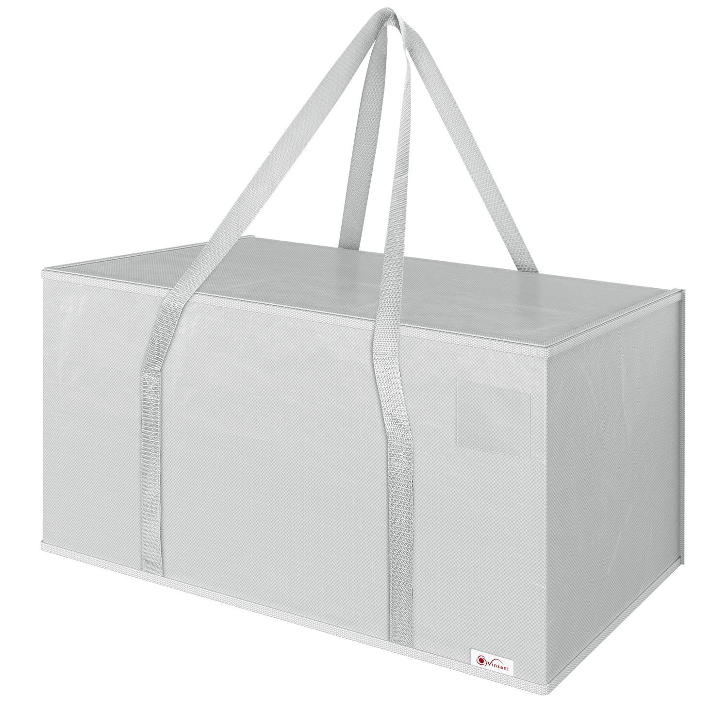 Vinsani grey 6-pack moving bags stacked, showcasing durable fabric and spacious design for easy packing and transport.