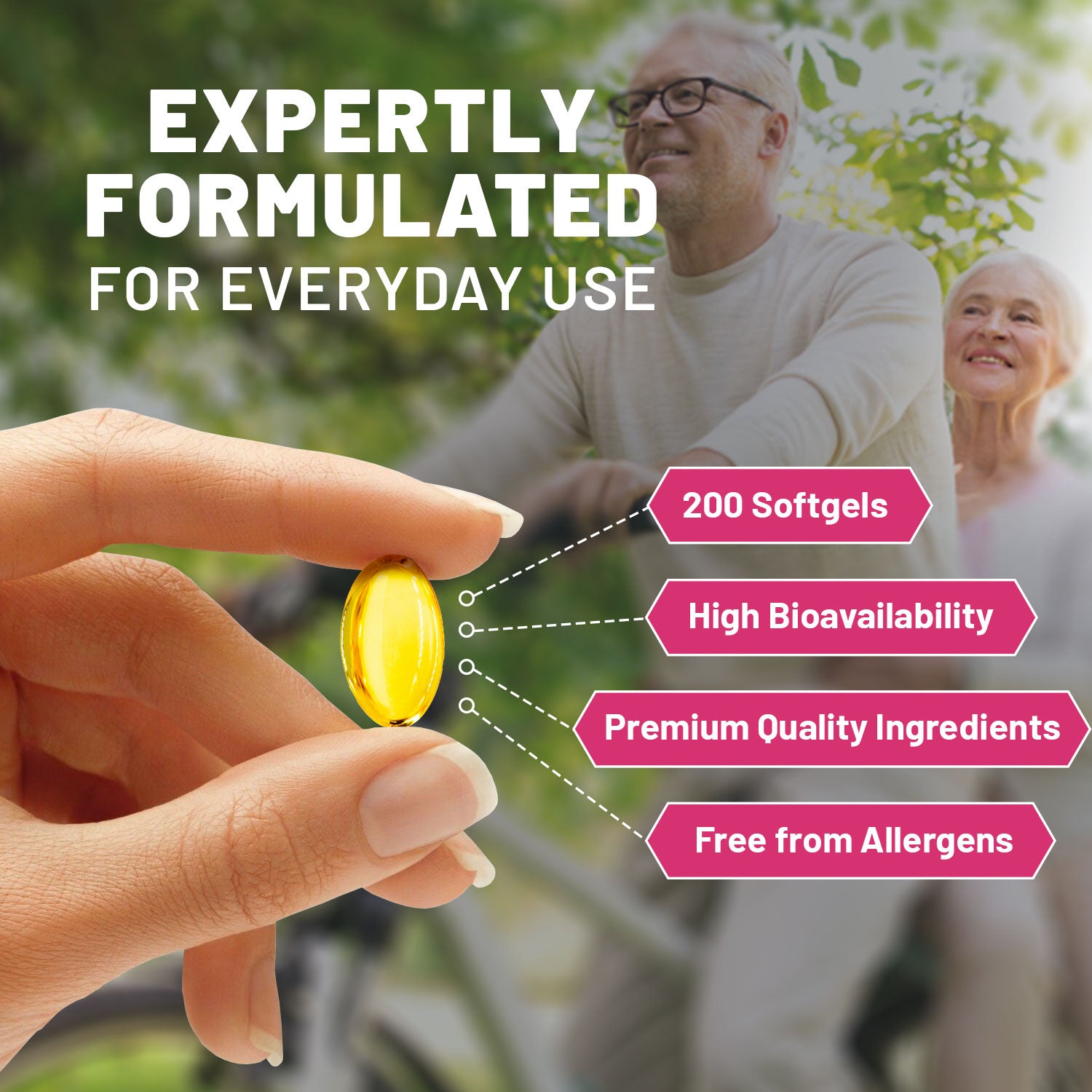Premium odourless garlic capsules by Prowise, 45,000mg strength in a bottle of 200 softgels.
