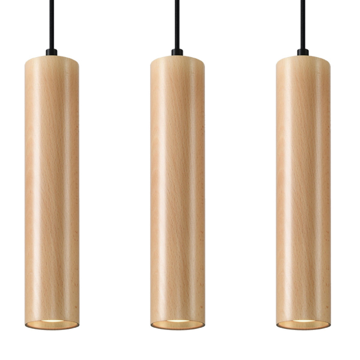 Scandinavian design wood pendant lamp by Sollux Lighting with GU10 socket, showcasing a natural finish and modern style.