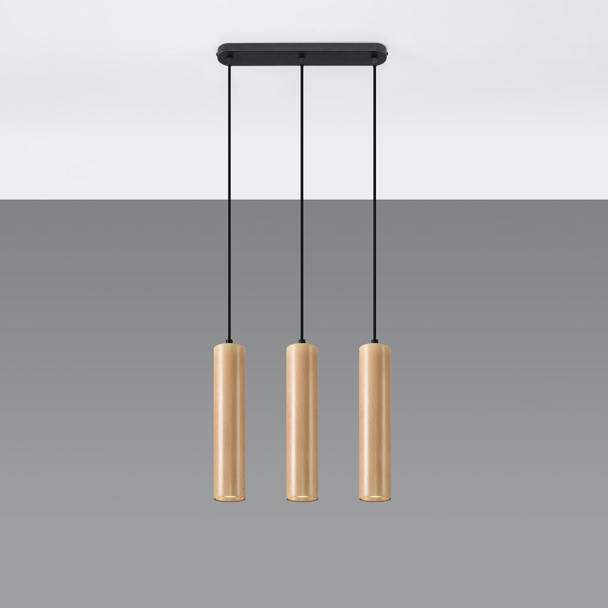 Scandinavian design wood pendant lamp by Sollux Lighting with GU10 socket, showcasing natural finish and modern style.