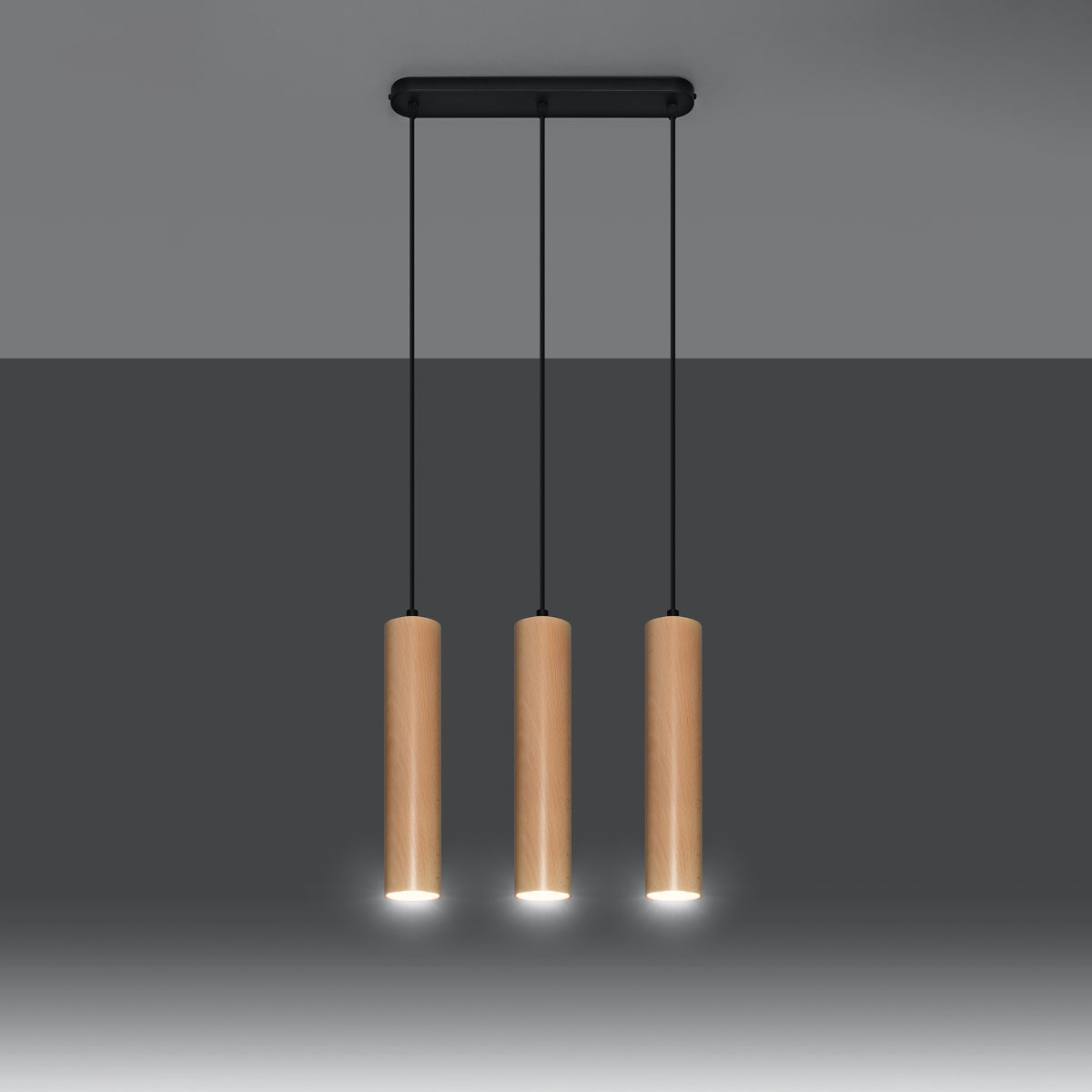 Scandinavian design wood pendant lamp by Sollux Lighting with GU10 socket, showcasing a natural finish and elegant shape.