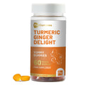 Turmeric and ginger gummies by Prowise Healthcare in natural peach flavor, featuring 60 vegan pro gummies.