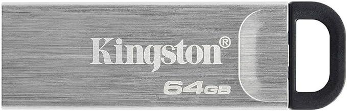 Kingston DataTraveler Kyson USB 3.2 Gen 1 Flash Drive 64GB - Stylish Capless Metal Case