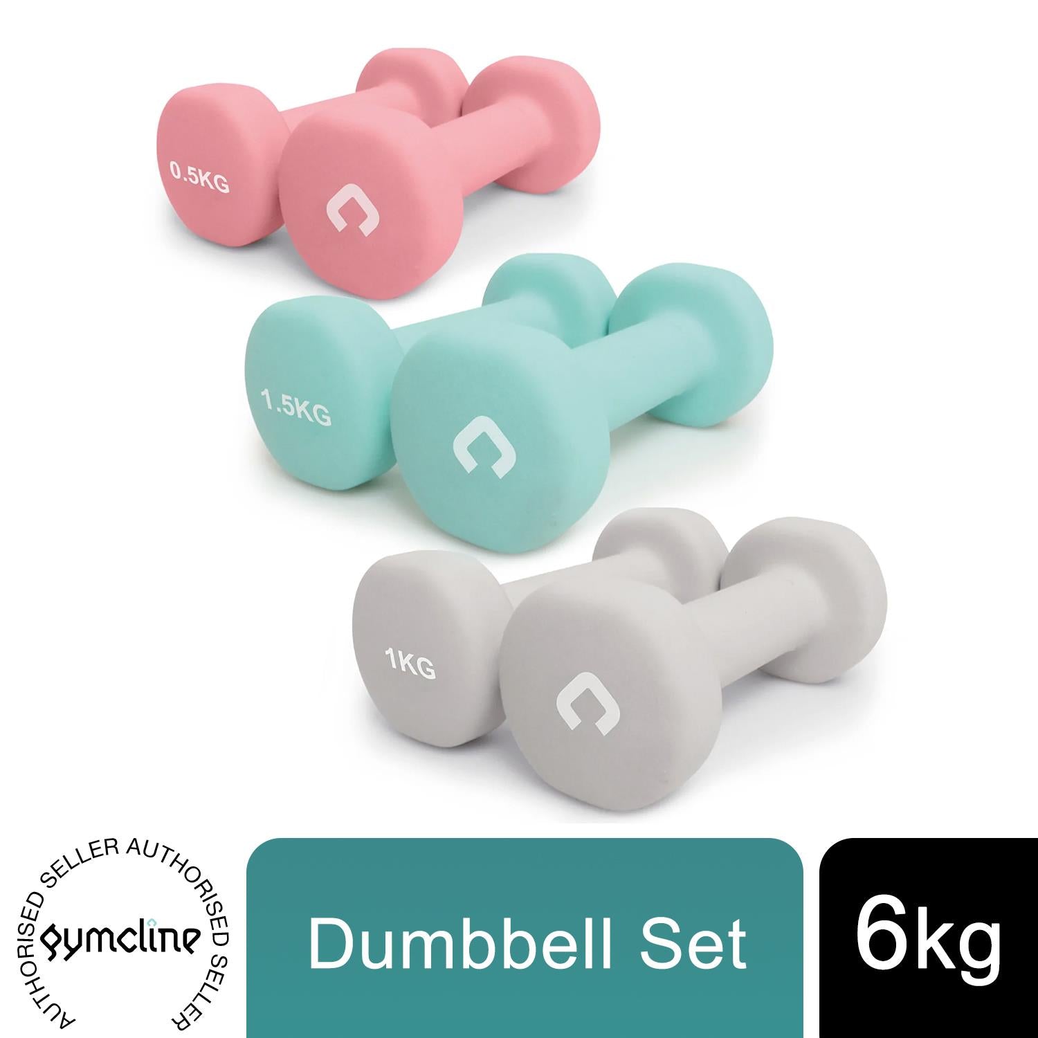 6KG Dumbbell Set by Gymcline with a robust design, ideal for beginners and cardio workouts.