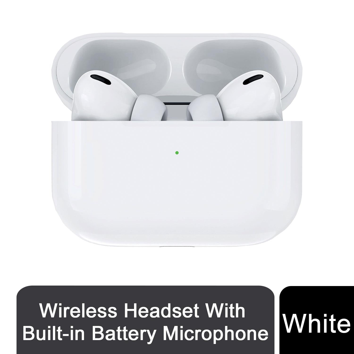 Aquarius Wireless Bluetooth Headset with built-in battery and case, showcasing sleek design and comfortable ear fit.