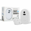WiFi Wireless Smart Camera Doorbell by Aquarius in white, featuring a sleek design and camera lens for home security.