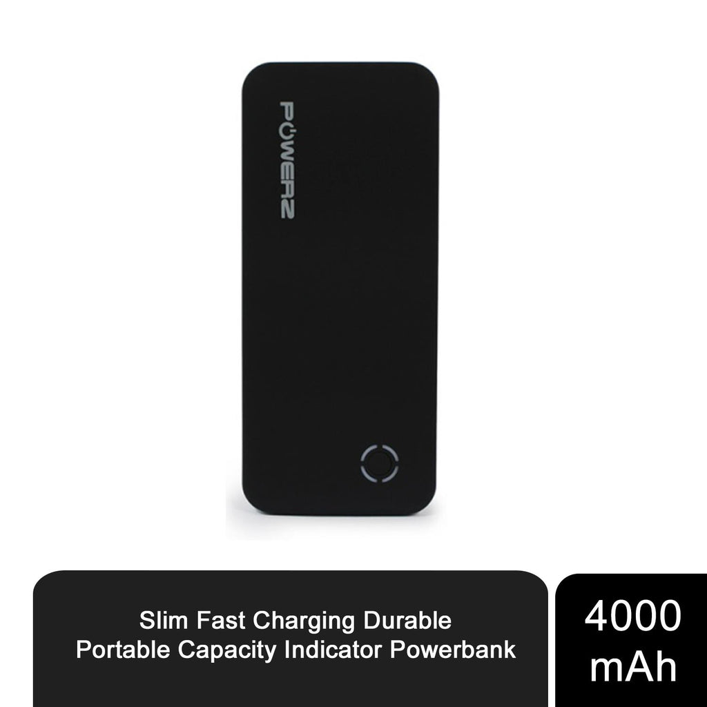 Aquarius Slim Fast Charging Powerbank 4000mAh with capacity indicator, portable design for charging on the go.