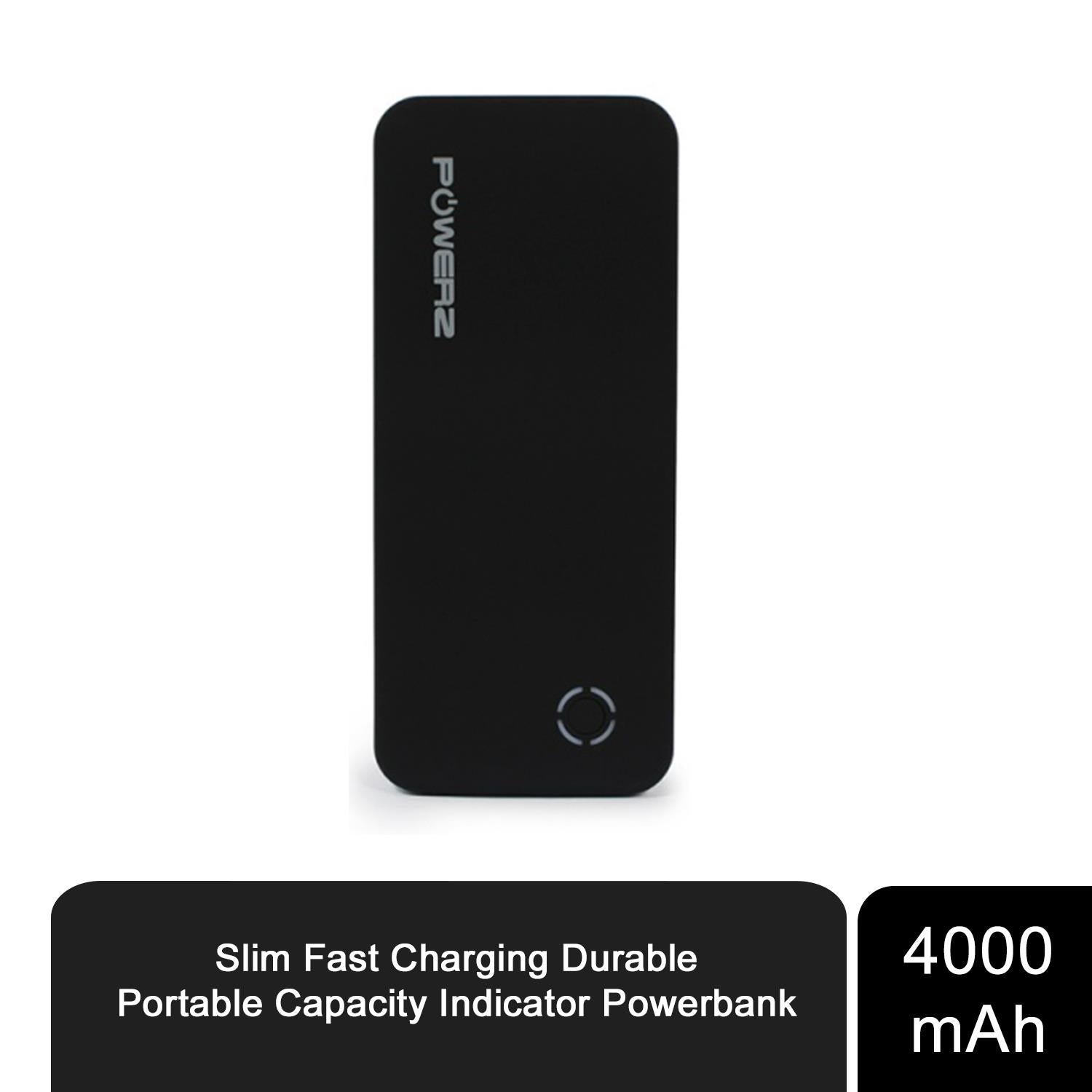 Aquarius Slim Fast Charging Powerbank 4000mAh with capacity indicator, portable design for charging on the go.