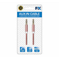Rose gold 3.5mm braided aux-in cable by FX, showcasing its premium audio quality and durable design.