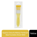 Yellow Envie GlowCare foundation brush MX04 with colorful bristles, ideal for applying makeup smoothly and evenly.