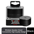 Black Aquarius Wireless Bluetooth Speaker with smart connectivity and high-quality design on a white background.