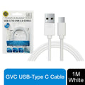 GVC USB to Type C cable, 1m length, designed for charging and syncing phones and pads.