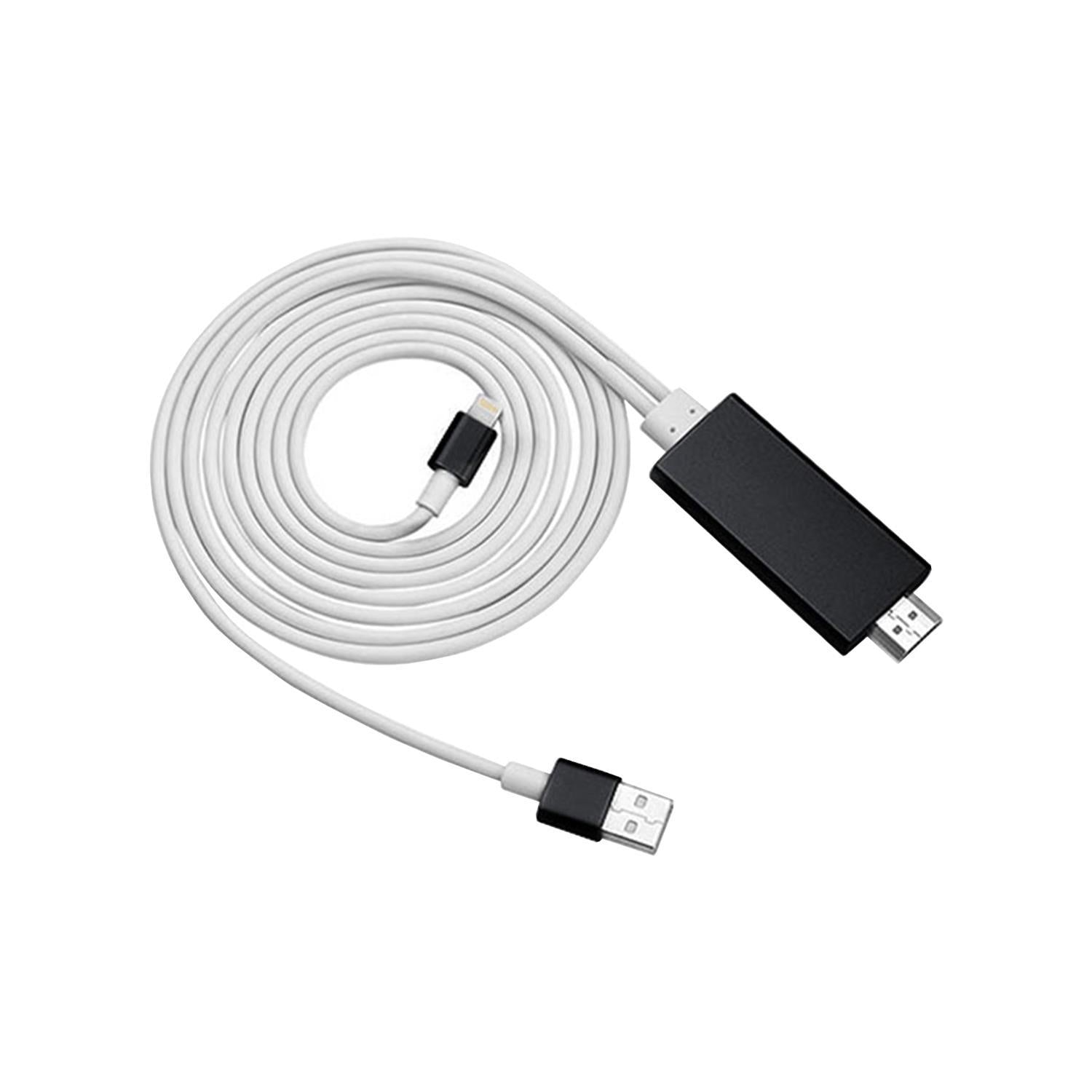 Black Full HD HDMI connector cable by Aquarius for phone and tablet screen mirroring.