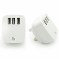 Aquarius 3 Port USB Mains Charger in white, designed for multi-device charging at 3.1Amp power output.